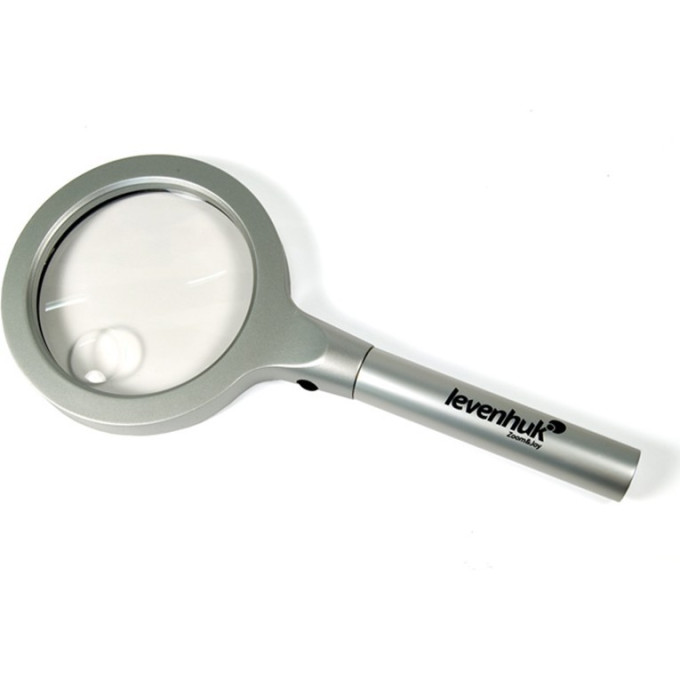 Лупа LEVENHUK ZENO 600, 2,5×/5×, линза 90/21 мм, 12 LED, металлический корпус 38117